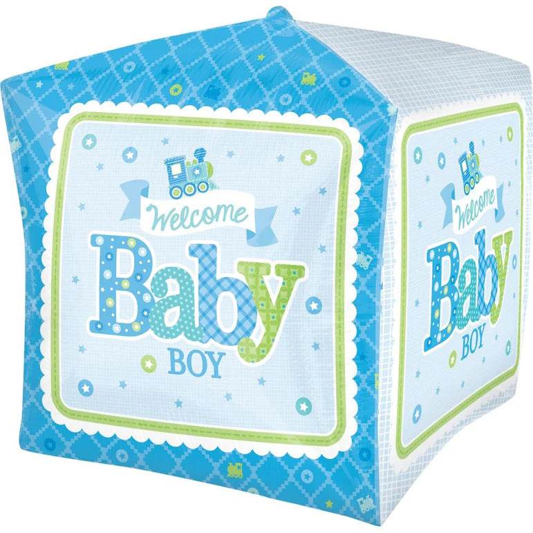 Welcome Boy Baby Foil Balloon Cubez - Eternity Party Express