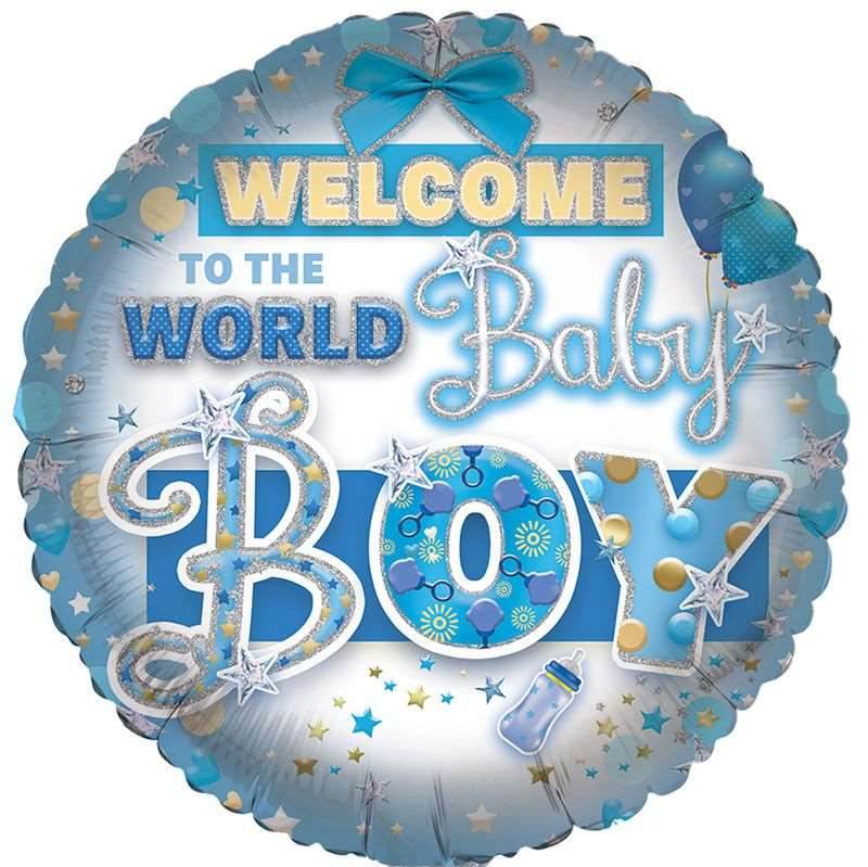 Baby Boy Welcome To The World Baby Boy Foil Balloon - Eternity Party Express