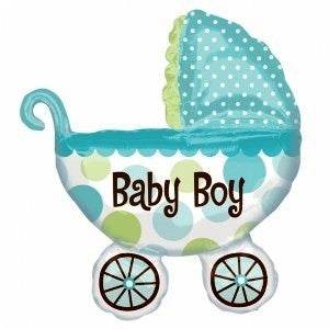 Baby Boy Pram Foil Balloon - Eternity Party Express