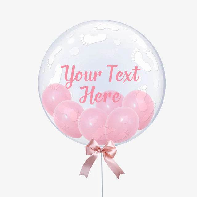 Personalised Baby Feet Bubble Balloon - Eternity Party Express