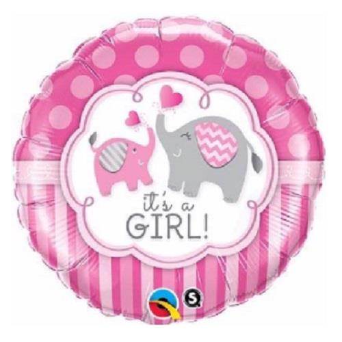Baby Girl Pink Elephant It’s a Girl Foil Balloons - Eternity Party Express