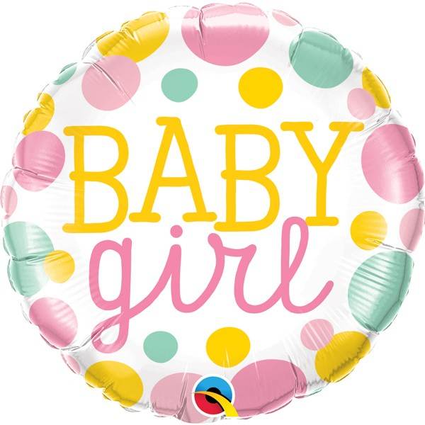 Baby Girl Multicoloured Dots Foil Balloon - Eternity Party Express