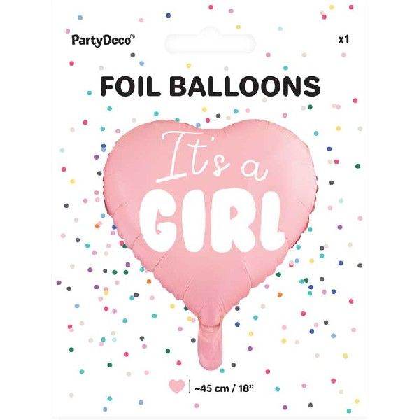 Baby Girl Its A Girl Pink Heart Foil Balloon - Eternity Party Express