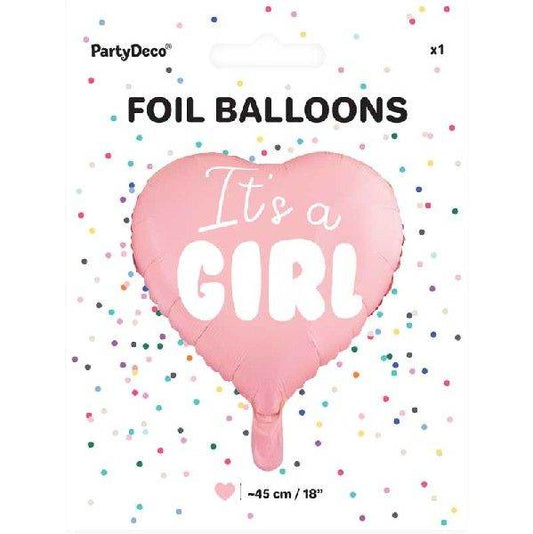 Baby Girl Its A Girl Pink Heart Foil Balloon - Eternity Party Express