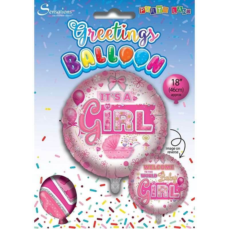 Baby Girl Welcome To The World Baby Girl Foil Balloon - Eternity Party Express