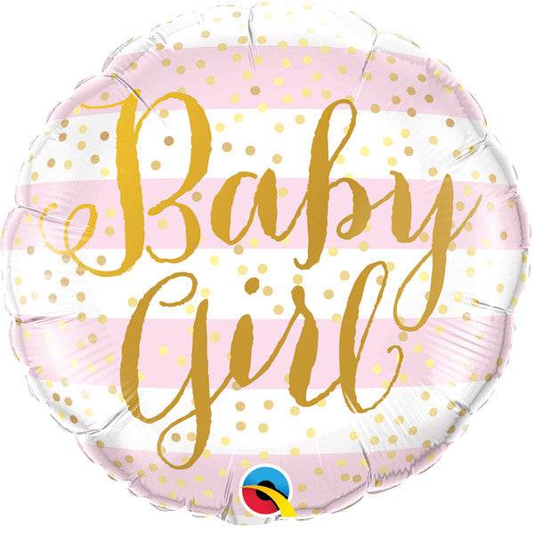 Baby Girl Pink and Gold Dot Foil Balloon - Eternity Party Express