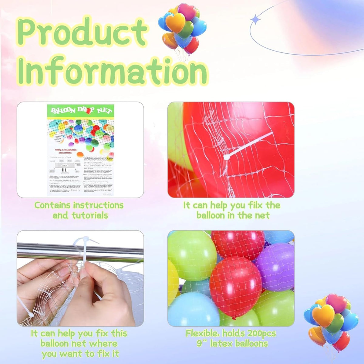 Balloon Drop Net 100 Balloons