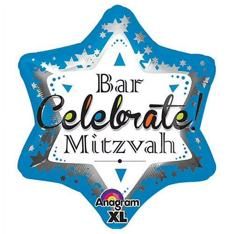 Bar Celebrate Mitzvah Blue Foil Balloon