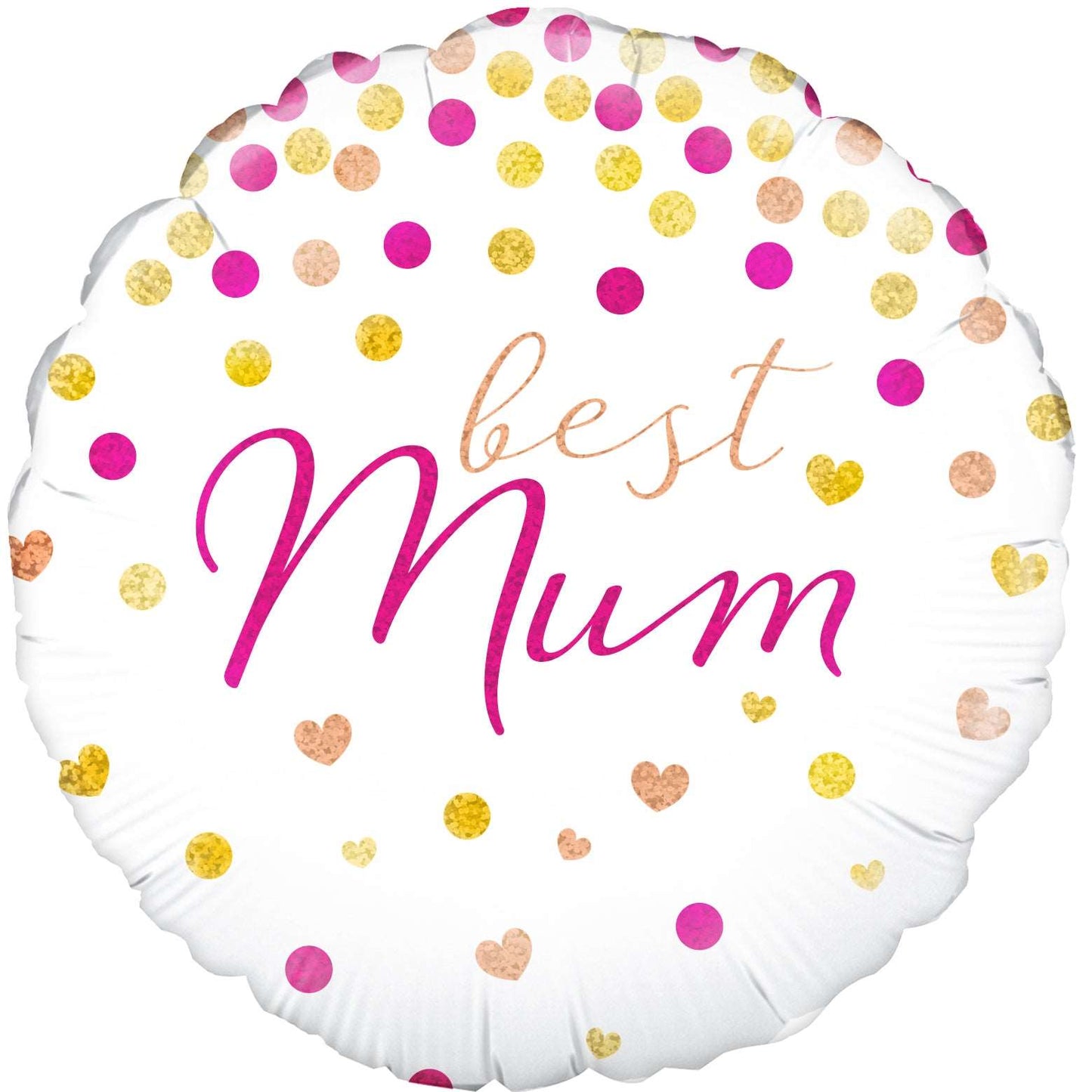 Best Mum Holographic Confetti Foil Balloon