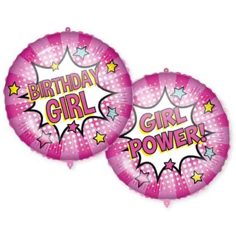 Birthday Girl Power-Dual Faced Foil Balloon - Eternity Party Express