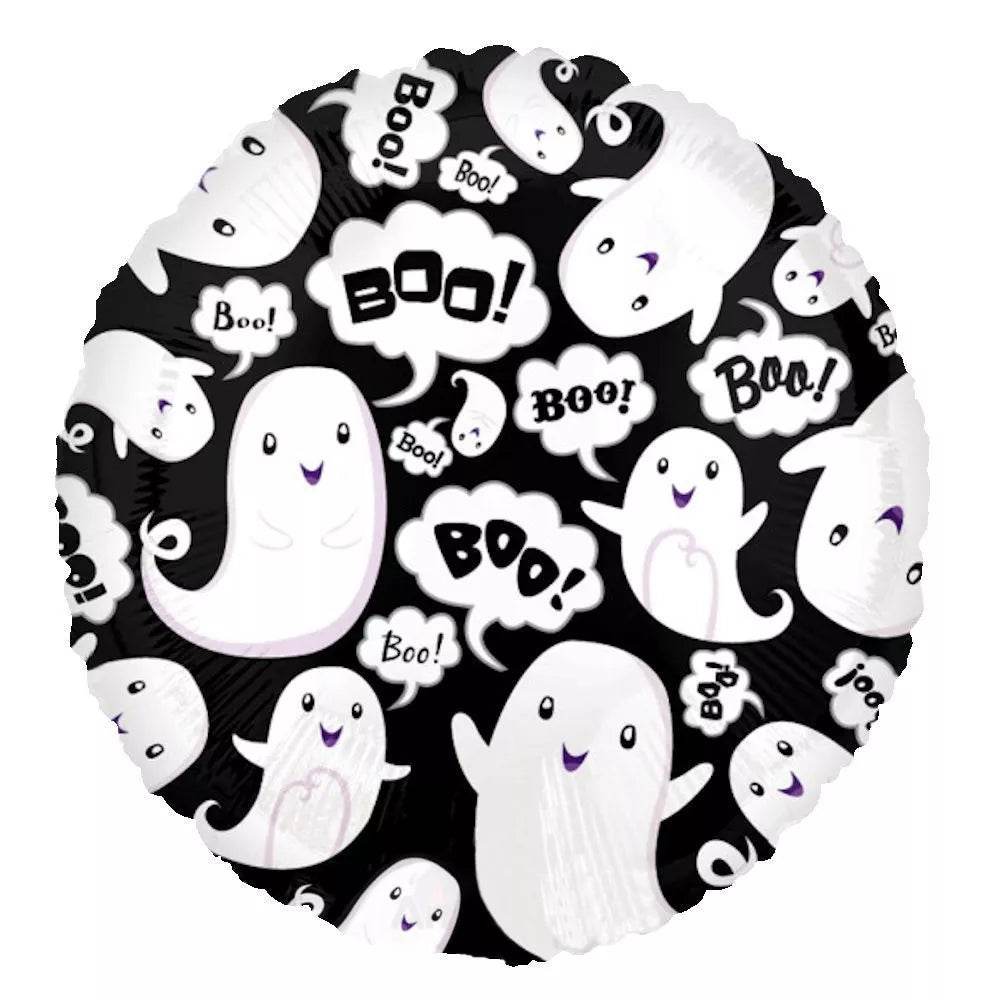 Black Ghost BOO Halloween Foil Balloon - Eternity Party Express
