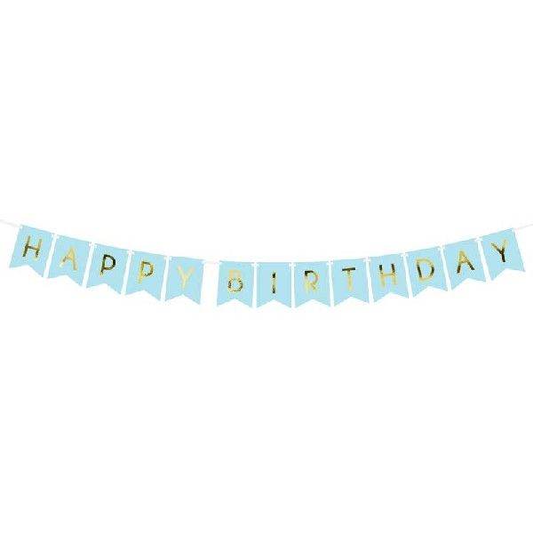 Blue Letter Happy Birthday Banner - Eternity Party Express