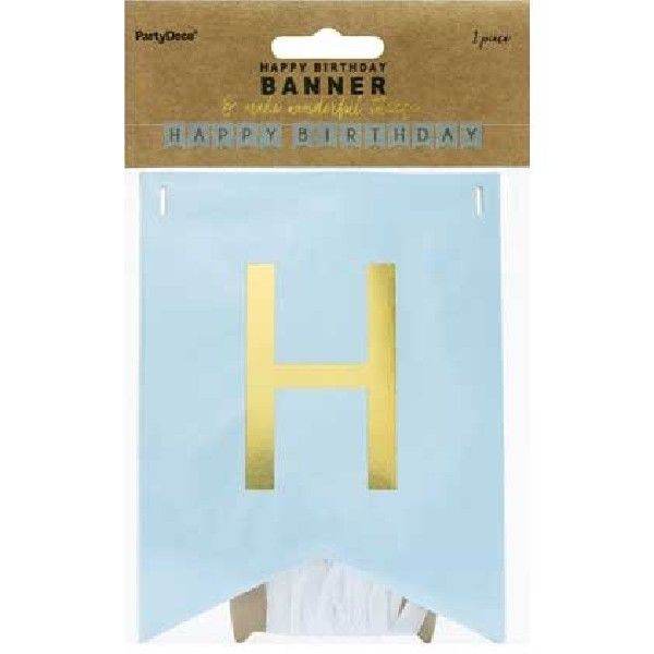 Blue Letter Happy Birthday Banner - Eternity Party Express