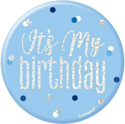 It's My Birthday Blue Sparkling Badge - Eternity Party Express