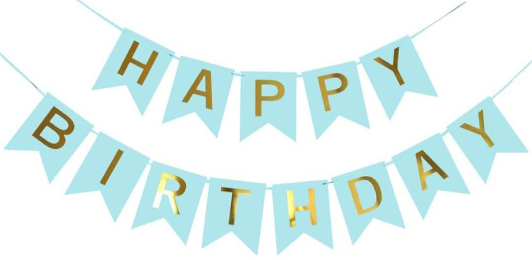Blue Letter Happy Birthday Banner - Eternity Party Express