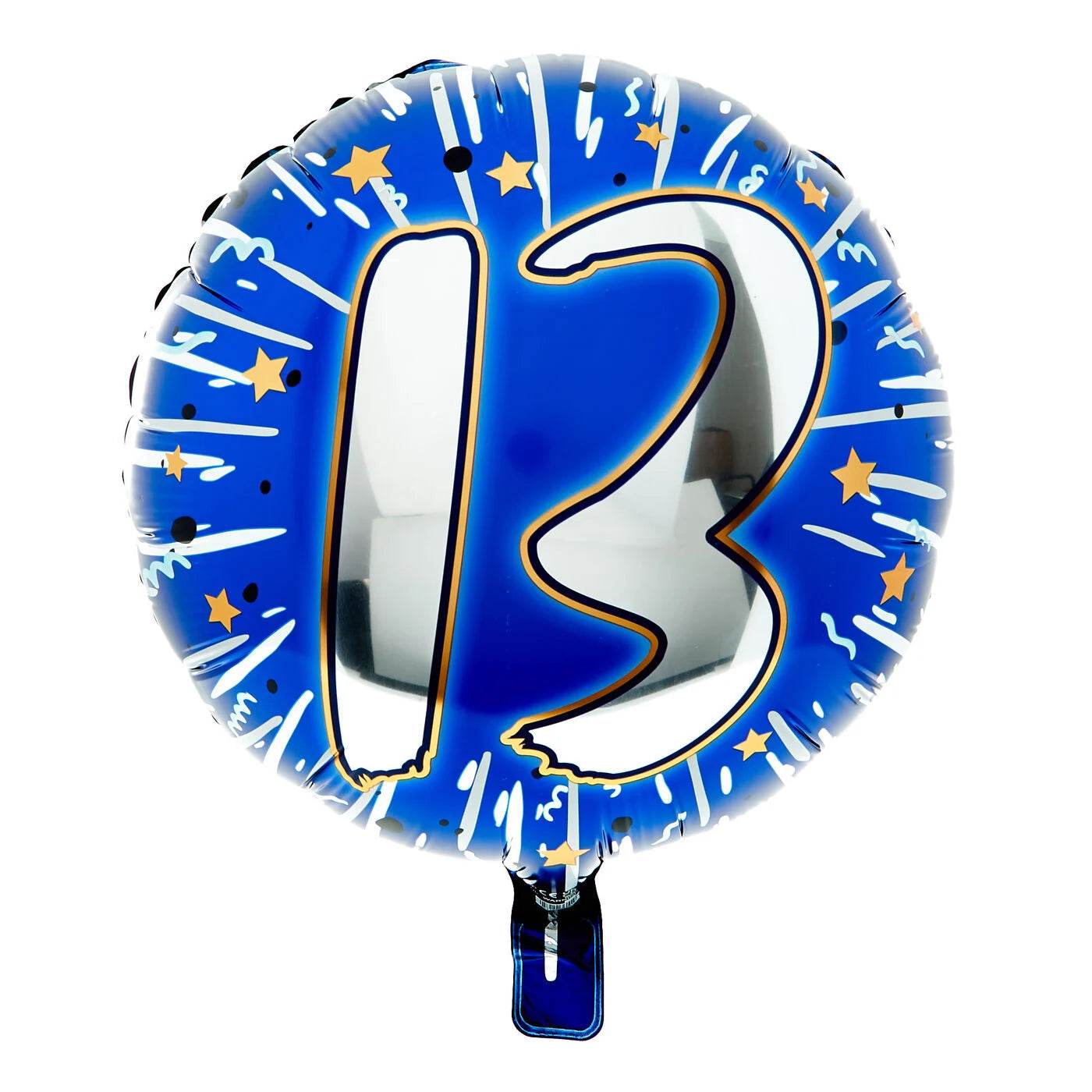 Blue & Silver 13th Birthday Foil Balloon - Eternity Party Express