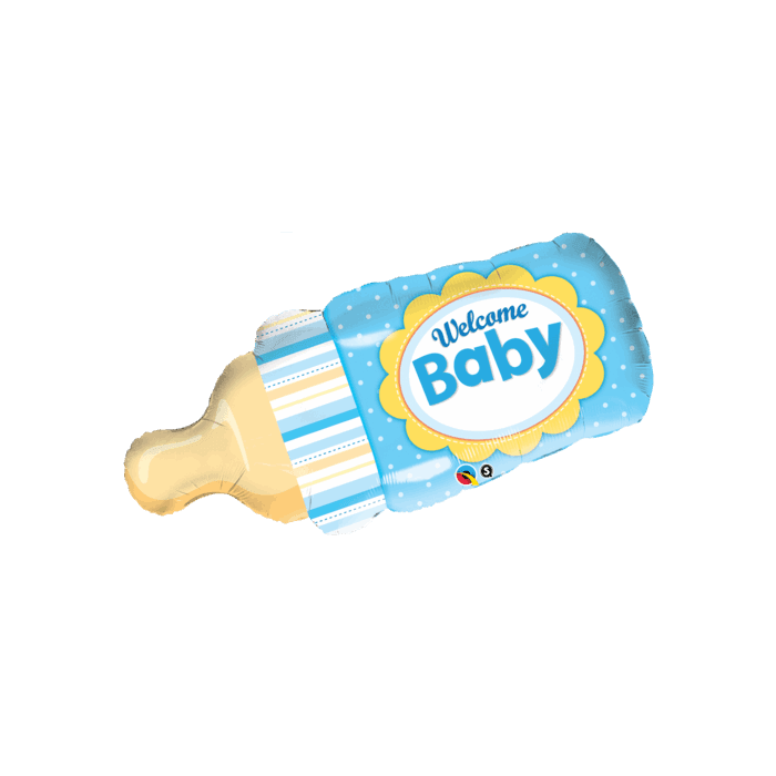 Baby Boy Blue 'Welcome Baby' Bottle Shape Foil Balloon - Eternity Party Express