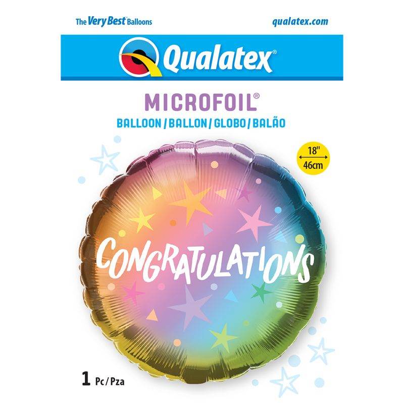 Congratulations Ombre And Star Foil Balloon - Eternity Party Express