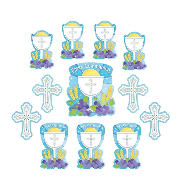 Blue Communion Party Cutout Decoration Set