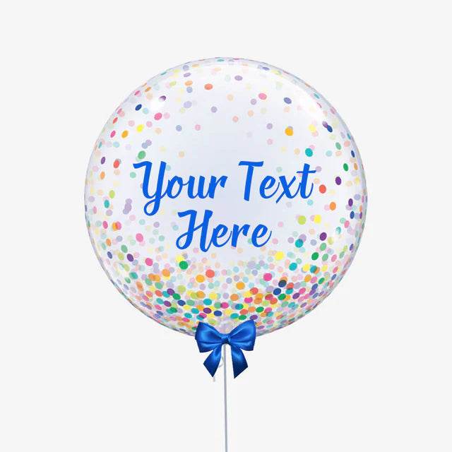 Personalised Colourful Confetti Bubble Balloon - Eternity Party Express