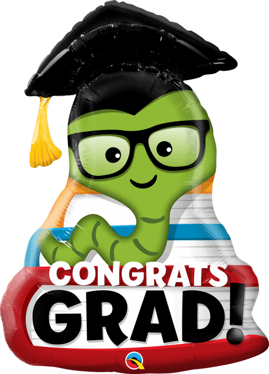 Congrats Gard Bookworm Shape Foil Balloon