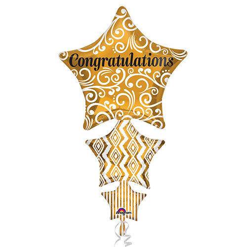 Congratulations Stacked Stars Foil Balloon - Eternity Party Express