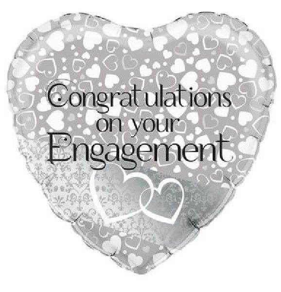 Silver Congratulations on Your Engagement Balloon - Eternity Party Express
