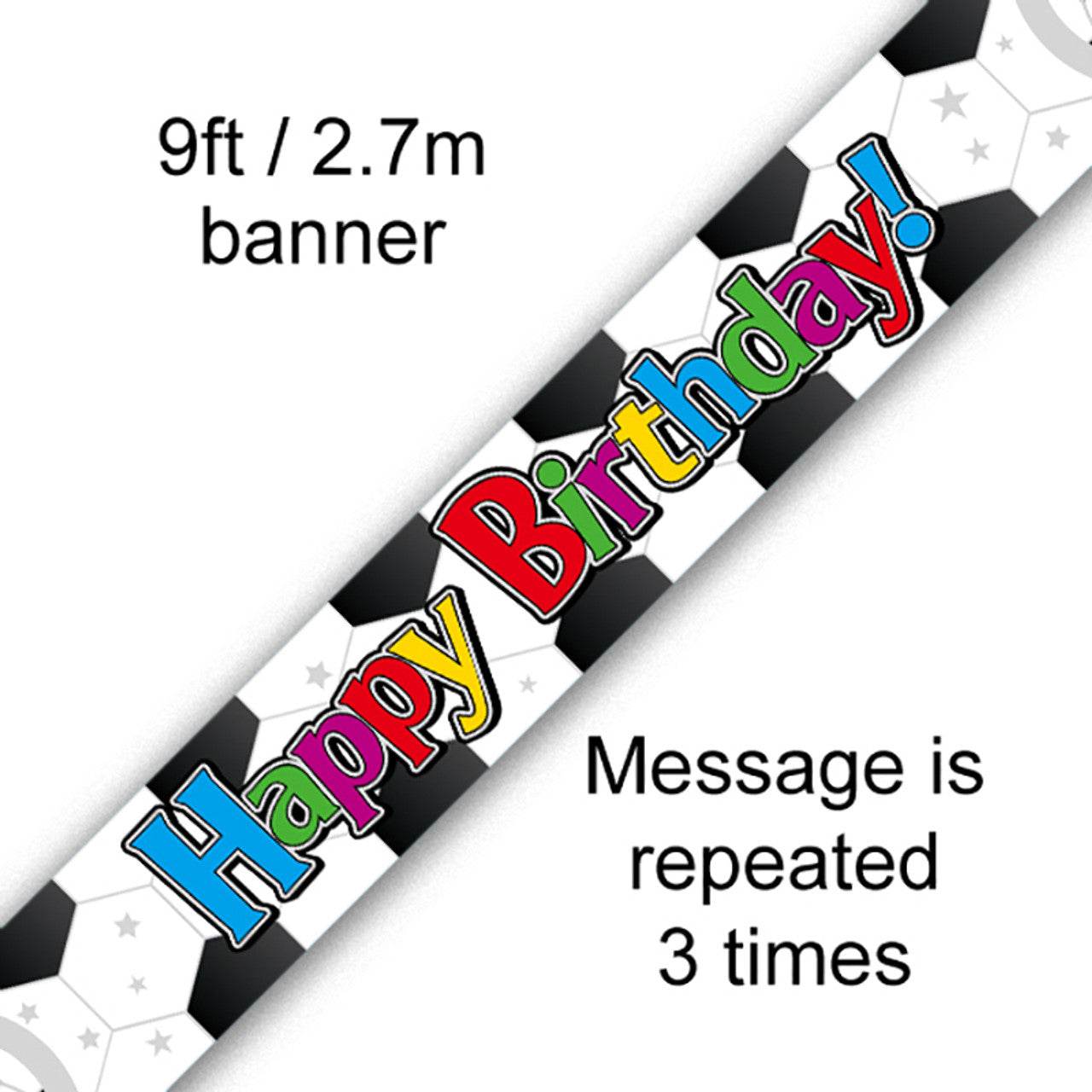 Happy Birthday Football Banner - Eternity Party Express