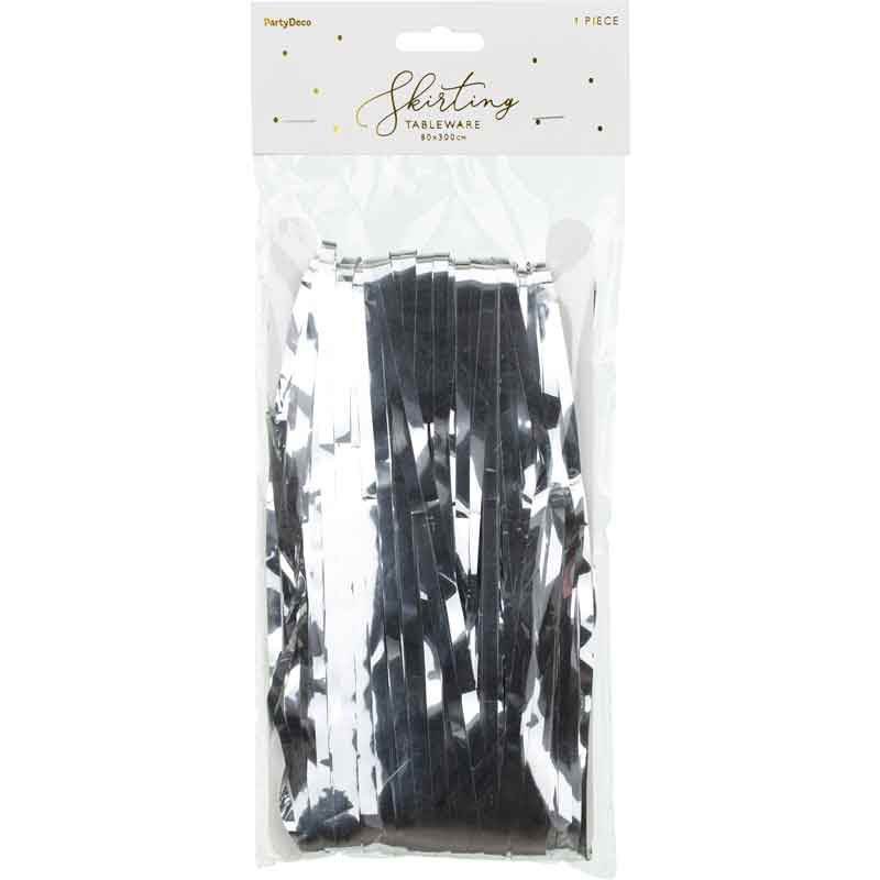 Fringe Table Skirt Silver - Eternity Party Express