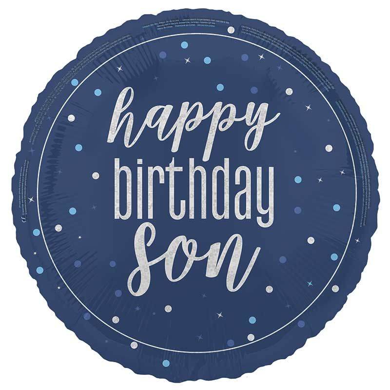 Glitz Happy Birthday Son Foil Balloon - Eternity Party Express