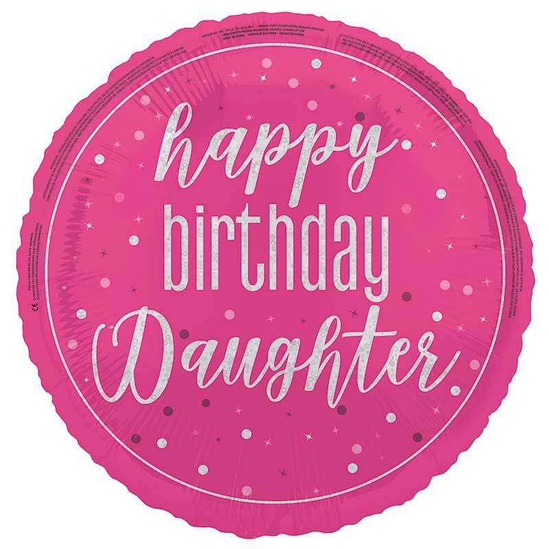 Glitz Happy Birthday Daughter Foil Balloon - Eternity Party Express