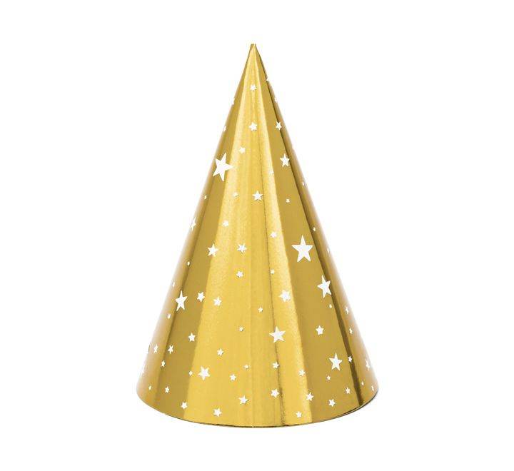 Gold Party Hats With Star - Eternity Party Express