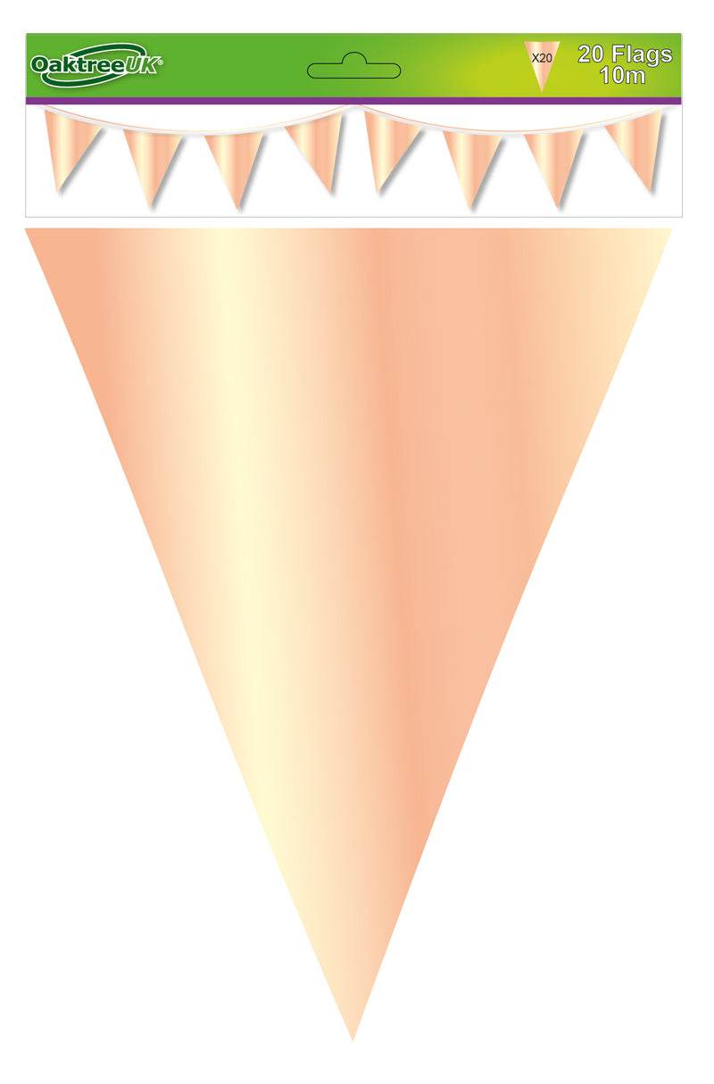 Giant Metallic Rose Gold Colour Bunting - Eternity Party Express
