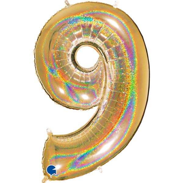 Gold Holographic Glitter Numbers - Eternity Party Express