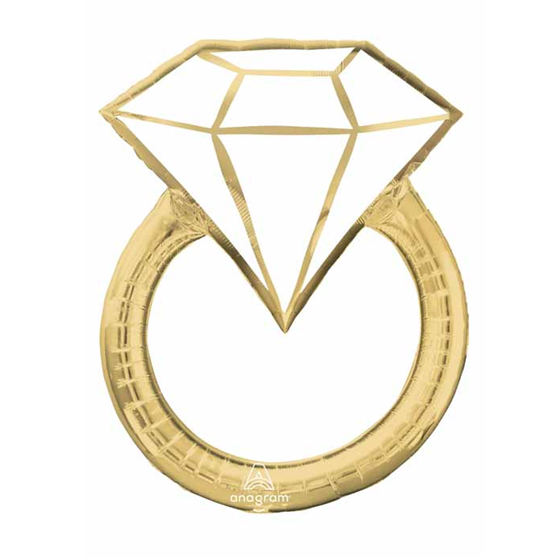 Diamond Ring Gold Shaped Foil Balloon