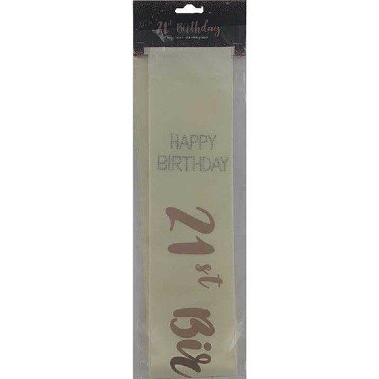Cream & Gold 21st Sash - Eternity Party Express