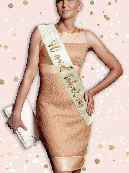 Gold Rose Gold 40 & Fabulous Sash - Eternity Party Express