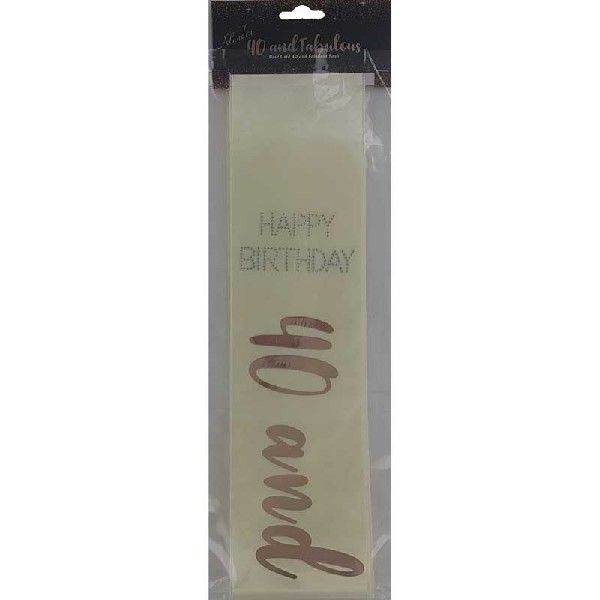 Gold Rose Gold 40 & Fabulous Sash - Eternity Party Express