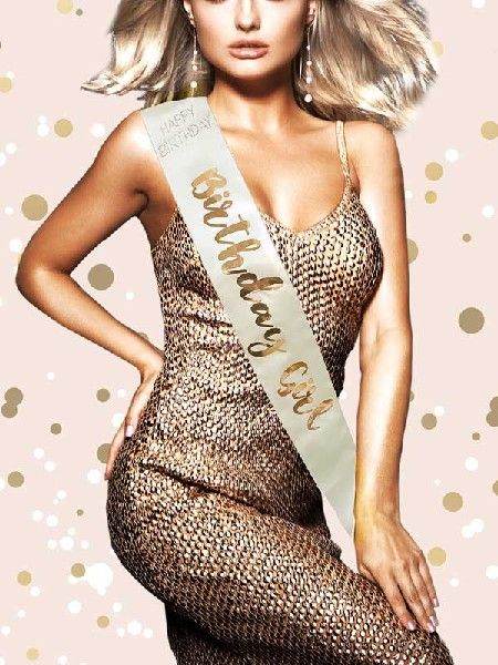 Gold Rose Gold Birthday Girl Sash - Eternity Party Express
