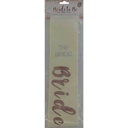 Gold Rose Gold Bride to be Sash - Eternity Party Express