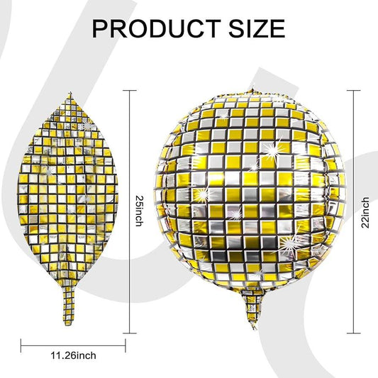Disco Ball Gold And Silver Foil Balloon - Eternity Party Express