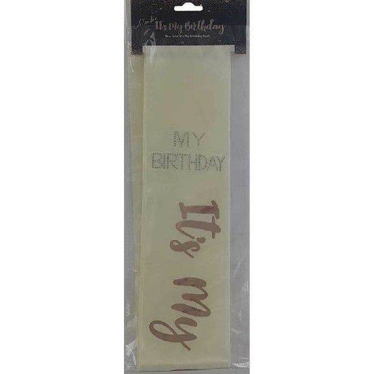 Gold Rose Gold It's My Birthday Sash - Eternity Party Express