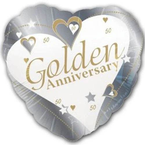Goldern Anniversary Foil Balloon - Eternity Party Express