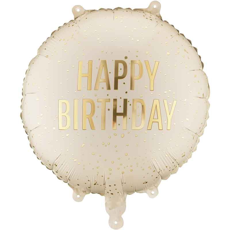 Cream And Gold Happy Birthday Foil
