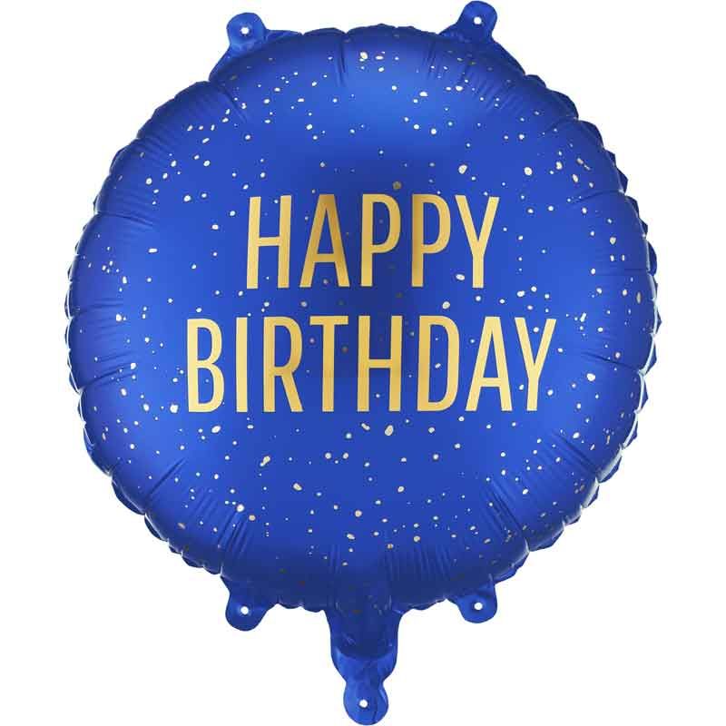 Blue And Gold Happy Birthday Foil
