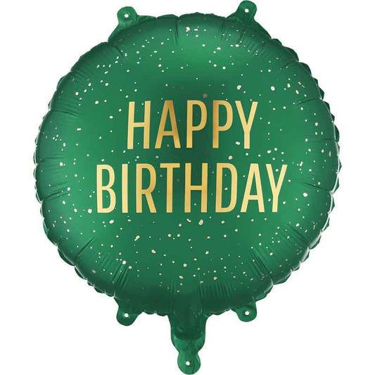 Green And Gold Happy Birthday Foil