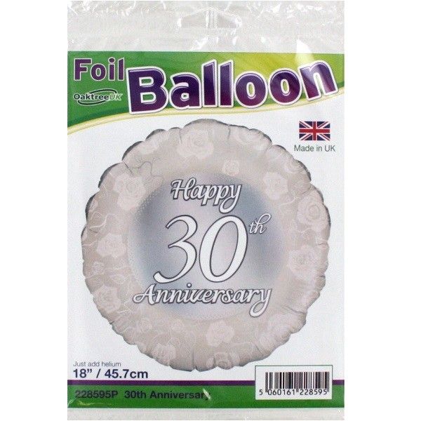 Happy 30th Anniversary Foil Balloon