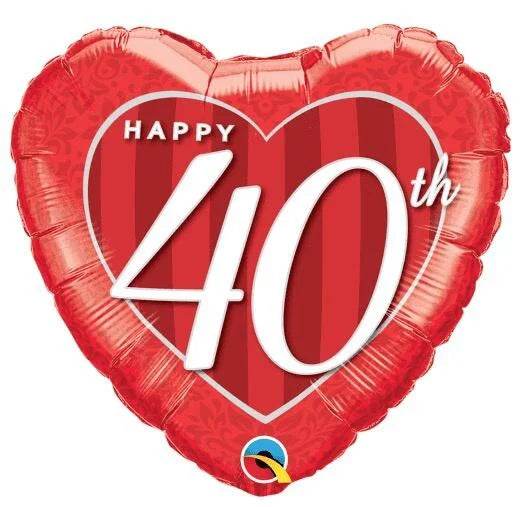 Happy 40th Anniversary Damask Foil Balloon - Eternity Party Express
