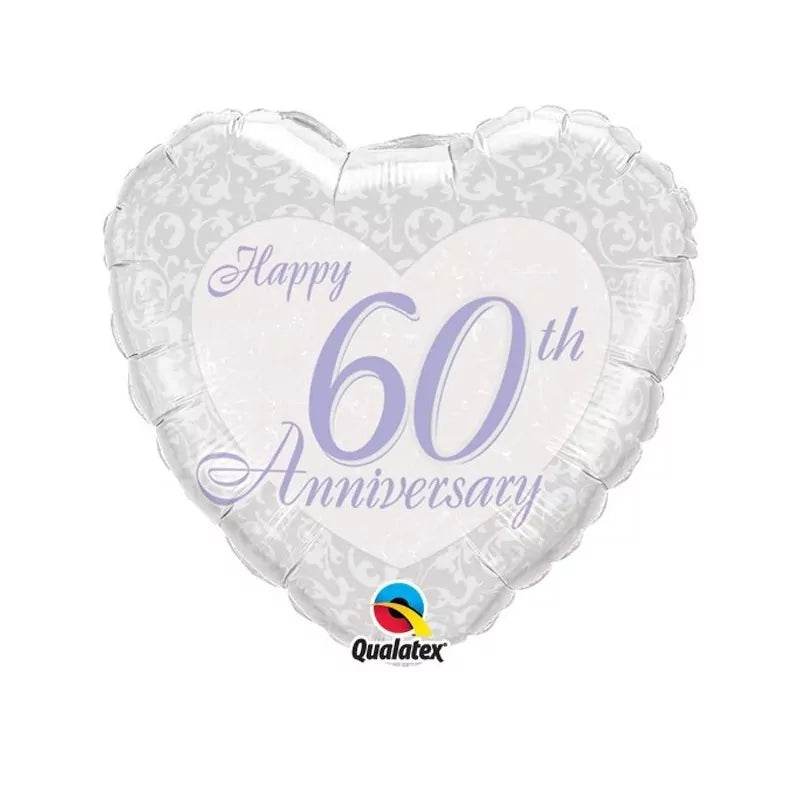 Happy 60th Heart Foil Balloon - Eternity Party Express