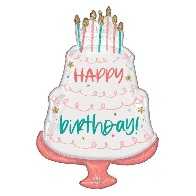Happy Birthday Cake Day Foil Balloon - Eternity Party Express